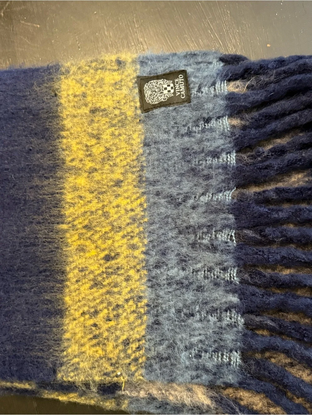 Vince Camuto Two-Tone Yellow and Blue Wool scarf